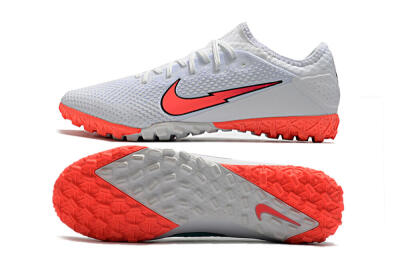 Men's Nike Mercurial Vapor 13 Pro TF Artificial Turf Low-Tops Football Shoes - White/Red