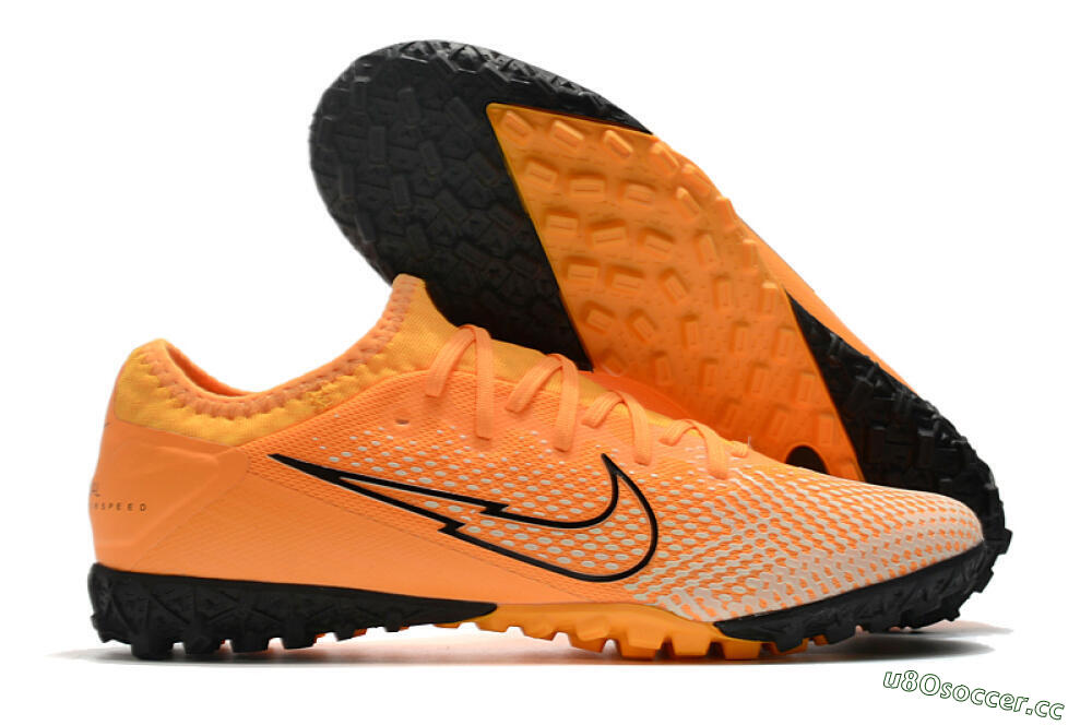 Men's Nike Mercurial Vapor 13 Pro TF Artificial Turf Low-Tops Football Shoes - Orange/Black 2