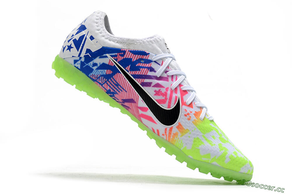 Men's Nike Mercurial Vapor 13 Pro TF Artificial Turf Low-Tops Football Shoes - White/Black/Pink/Blue 4