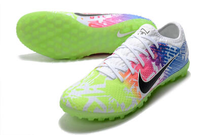 Men's Nike Mercurial Vapor 13 Pro TF Artificial Turf Low-Tops Football Shoes - White/Black/Pink/Blue