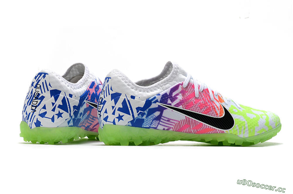 Men's Nike Mercurial Vapor 13 Pro TF Artificial Turf Low-Tops Football Shoes - White/Black/Pink/Blue 6