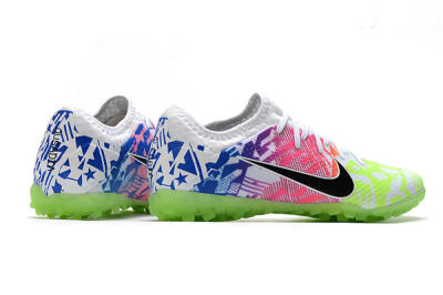 Men's Nike Mercurial Vapor 13 Pro TF Artificial Turf Low-Tops Football Shoes - White/Black/Pink/Blue