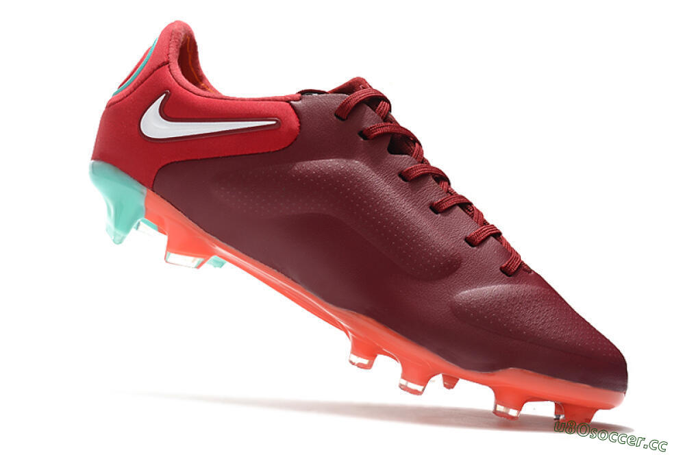 Men's Nike Tiempo Legend 9 Elite FG Firm Ground Low-Tops Football Boots - Red/Jade/White 4