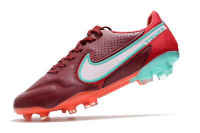 Men's Nike Tiempo Legend 9 Elite FG Firm Ground Low-Tops Football Boots - Red/Jade/White
