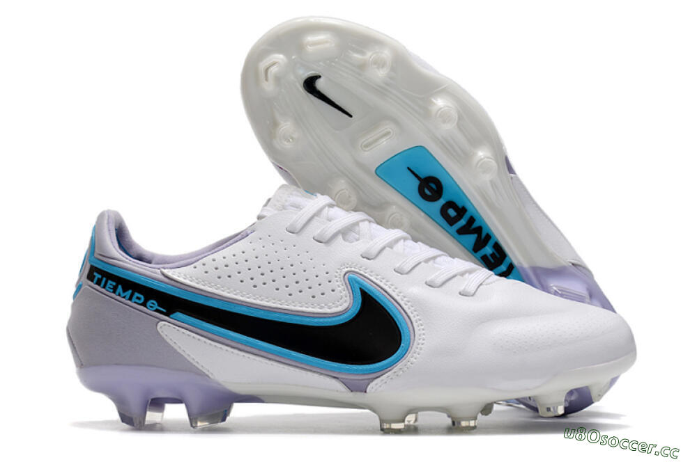 Men's Nike Tiempo Legend 9 Elite FG Firm Ground Low-Tops Football Boots - White/Jade/Black/Grey 2