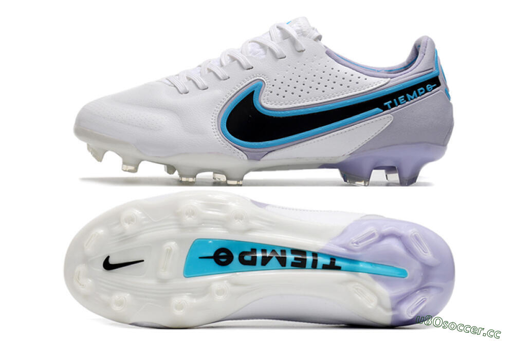 Men's Nike Tiempo Legend 9 Elite FG Firm Ground Low-Tops Football Boots - White/Jade/Black/Grey 1
