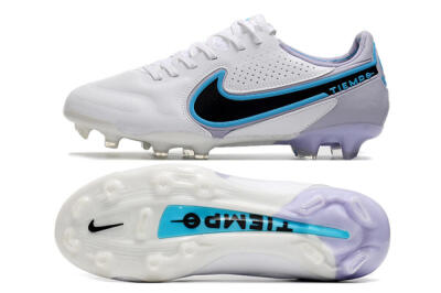 Men's Nike Tiempo Legend 9 Elite FG Firm Ground Low-Tops Football Boots - White/Jade/Black/Grey