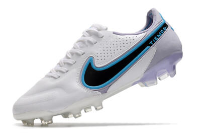 Men's Nike Tiempo Legend 9 Elite FG Firm Ground Low-Tops Football Boots - White/Jade/Black/Grey