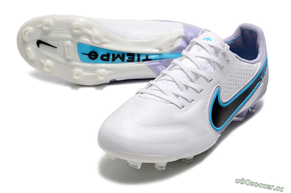 Men's Nike Tiempo Legend 9 Elite FG Firm Ground Low-Tops Football Boots - White/Jade/Black/Grey 3