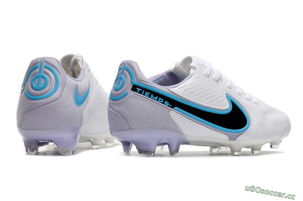 Men's Nike Tiempo Legend 9 Elite FG Firm Ground Low-Tops Football Boots - White/Jade/Black/Grey 6