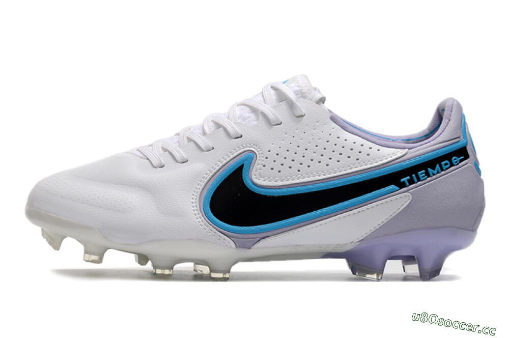 Men's Nike Tiempo Legend 9 Elite FG Firm Ground Low-Tops Football Boots - White/Jade/Black/Grey 0
