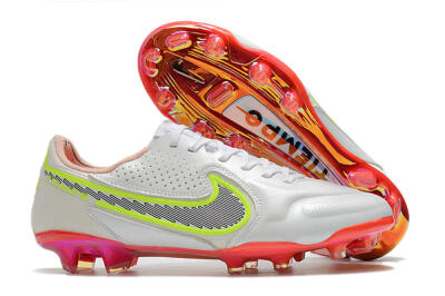 Men's Nike Tiempo Legend 9 Elite FG Firm Ground Low-Tops Football Boots - White/Yellow/Black/Gold