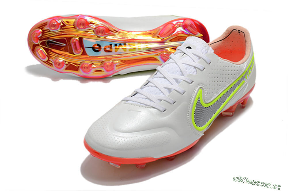 Men's Nike Tiempo Legend 9 Elite FG Firm Ground Low-Tops Football Boots - White/Yellow/Black/Gold 3
