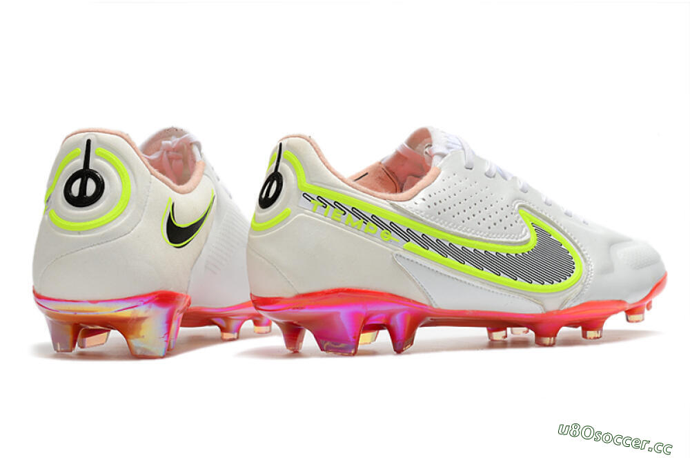Men's Nike Tiempo Legend 9 Elite FG Firm Ground Low-Tops Football Boots - White/Yellow/Black/Gold 6