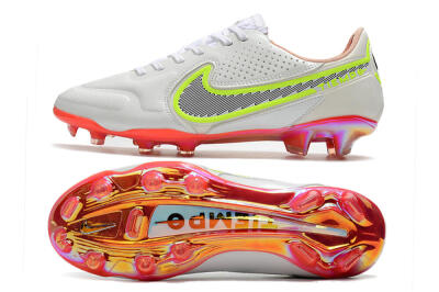 Men's Nike Tiempo Legend 9 Elite FG Firm Ground Low-Tops Football Boots - White/Yellow/Black/Gold