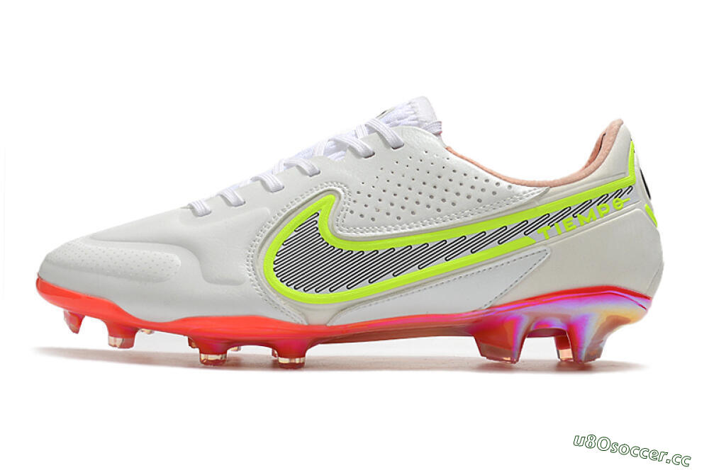 Men's Nike Tiempo Legend 9 Elite FG Firm Ground Low-Tops Football Boots - White/Yellow/Black/Gold 0