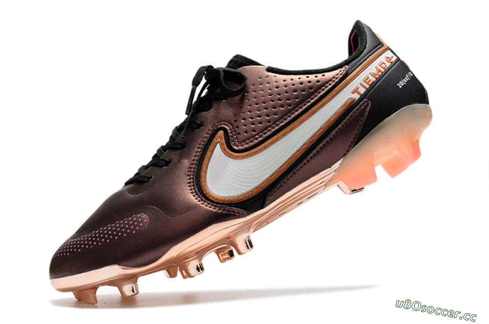 Men's Nike Tiempo Legend 9 Elite FG Firm Ground Low-Tops Football Boots - Gold/White/Black 4