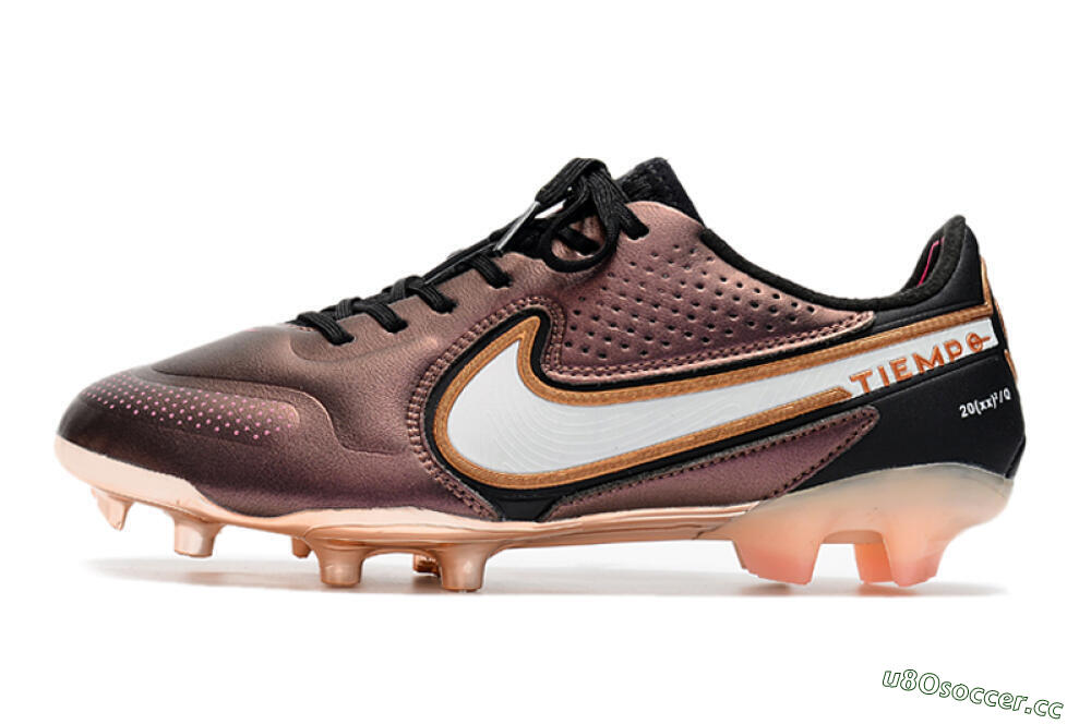 Men's Nike Tiempo Legend 9 Elite FG Firm Ground Low-Tops Football Boots - Gold/White/Black 0