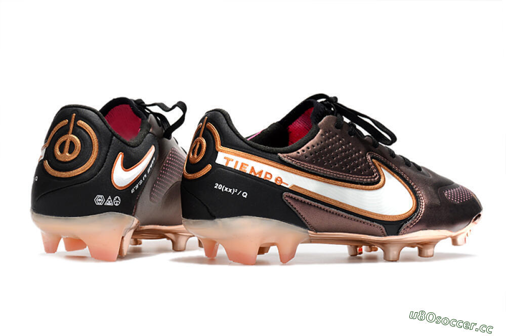 Men's Nike Tiempo Legend 9 Elite FG Firm Ground Low-Tops Football Boots - Gold/White/Black 6