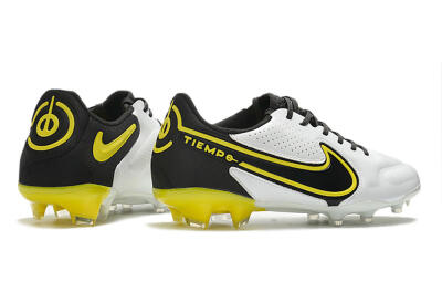 Men's Nike Tiempo Legend 9 Elite FG Firm Ground Low-Tops Football Boots - White/Yellow/Black