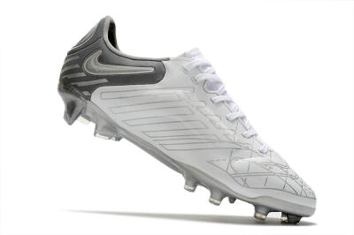 Men's Nike Tiempo Legend 9 Elite FG Firm Ground Low-Tops Football Boots - White/Grey/Silver
