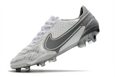 Men's Nike Tiempo Legend 9 Elite FG Firm Ground Low-Tops Football Boots - White/Grey/Silver