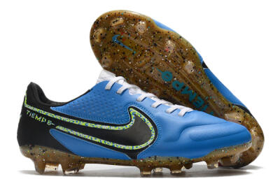 Men's Nike Tiempo Legend 9 Elite FG Firm Ground Low-Tops Football Boots - Blue/Yellow/Black