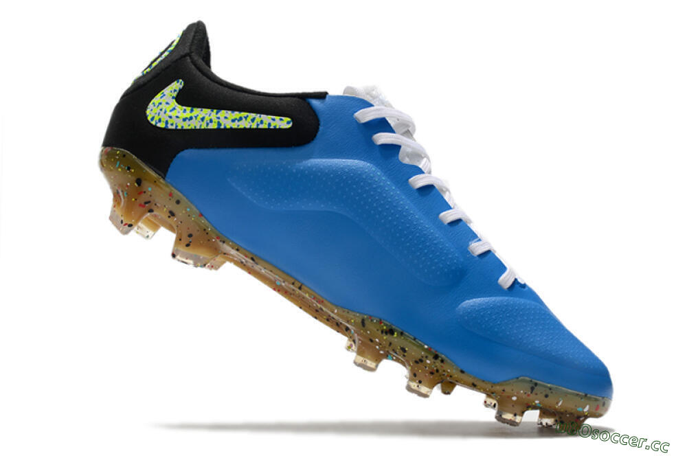 Men's Nike Tiempo Legend 9 Elite FG Firm Ground Low-Tops Football Boots - Blue/Yellow/Black 4