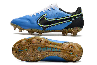 Men's Nike Tiempo Legend 9 Elite FG Firm Ground Low-Tops Football Boots - Blue/Yellow/Black