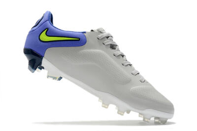 Men's Nike Tiempo Legend 9 Elite FG Firm Ground Low-Tops Football Boots - White/Yellow/Blue