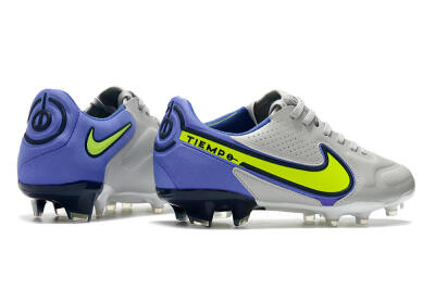 Men's Nike Tiempo Legend 9 Elite FG Firm Ground Low-Tops Football Boots - White/Yellow/Blue