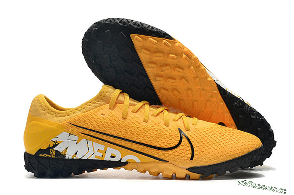 Men's Nike Mercurial Vapor 13 Pro TF Artificial Turf Low-Tops Football Shoes - Yellow/Black/White 2