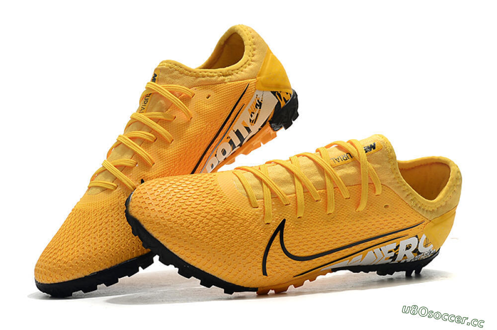 Men's Nike Mercurial Vapor 13 Pro TF Artificial Turf Low-Tops Football Shoes - Yellow/Black/White 5