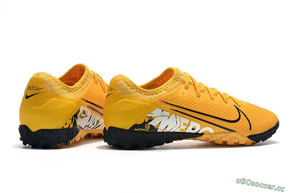 Men's Nike Mercurial Vapor 13 Pro TF Artificial Turf Low-Tops Football Shoes - Yellow/Black/White 9