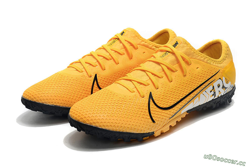 Men's Nike Mercurial Vapor 13 Pro TF Artificial Turf Low-Tops Football Shoes - Yellow/Black/White 8