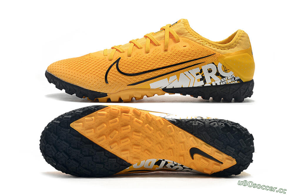 Men's Nike Mercurial Vapor 13 Pro TF Artificial Turf Low-Tops Football Shoes - Yellow/Black/White 1
