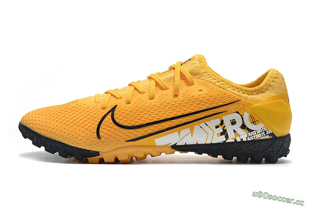 Men's Nike Mercurial Vapor 13 Pro TF Artificial Turf Low-Tops Football Shoes - Yellow/Black/White 0