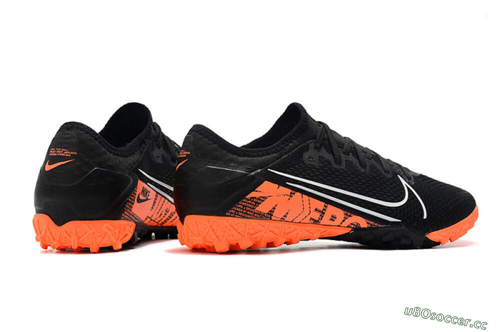 Men's Nike Mercurial Vapor 13 Pro TF Artificial Turf Low-Tops Football Shoes - Black/White/Red 9