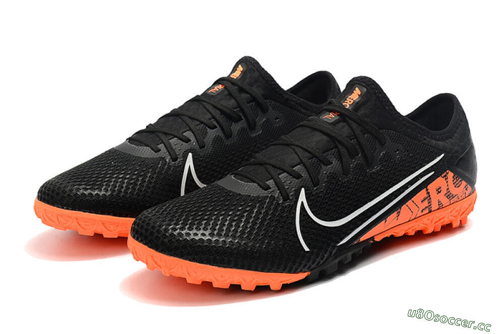 Men's Nike Mercurial Vapor 13 Pro TF Artificial Turf Low-Tops Football Shoes - Black/White/Red 5