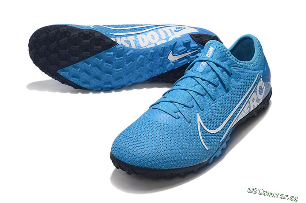 Men's Nike Mercurial Vapor 13 Pro TF Artificial Turf Low-Tops Football Shoes - Jade/White/Black 3