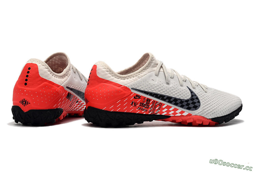 Men's Nike Mercurial Vapor 13 Pro TF Artificial Turf Low-Tops Football Shoes - White/Black/Red 9