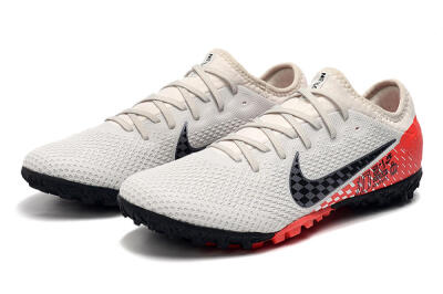 Men's Nike Mercurial Vapor 13 Pro TF Artificial Turf Low-Tops Football Shoes - White/Black/Red