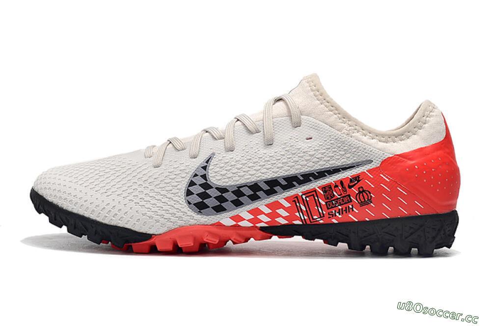 Men's Nike Mercurial Vapor 13 Pro TF Artificial Turf Low-Tops Football Shoes - White/Black/Red 0