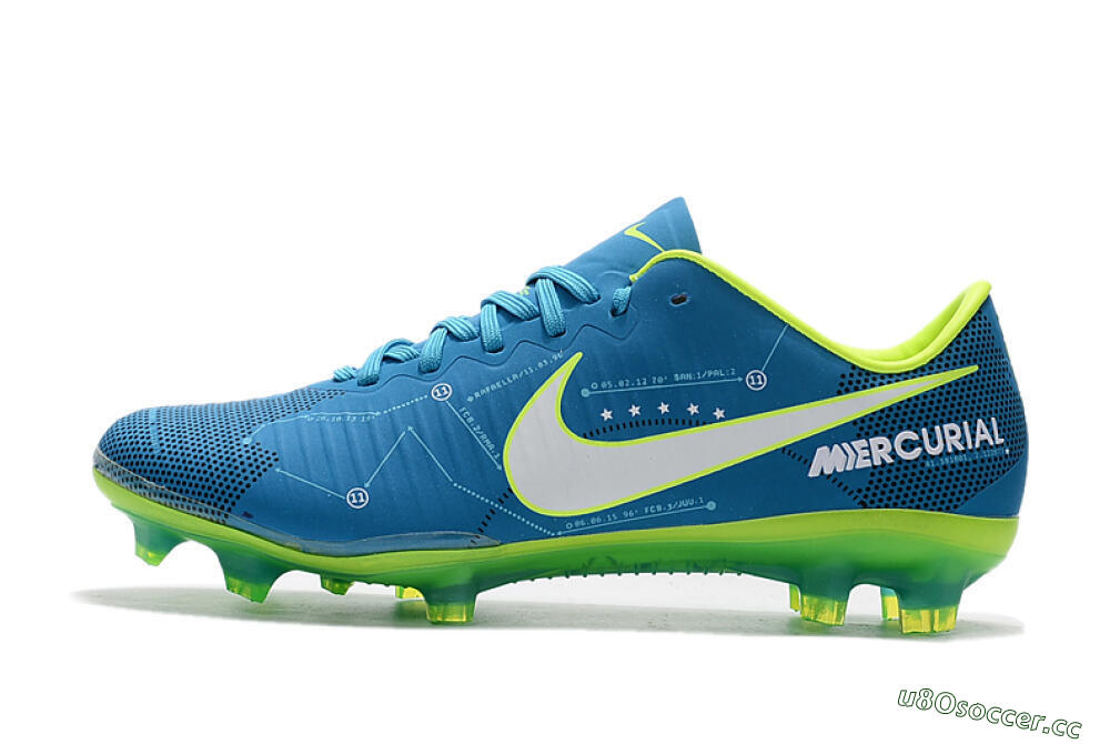Women's Nike Mercurial Vapor 11 FG Firm Ground Low-Tops Football Boots - Blue/Yellow/White 0