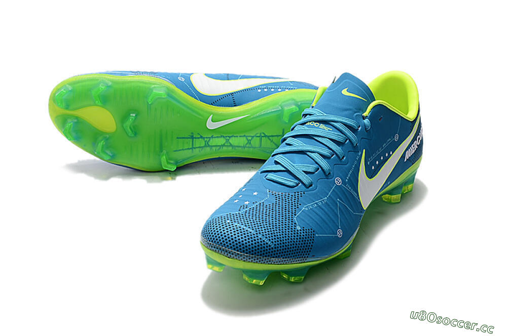 Women's Nike Mercurial Vapor 11 FG Firm Ground Low-Tops Football Boots - Blue/Yellow/White 3