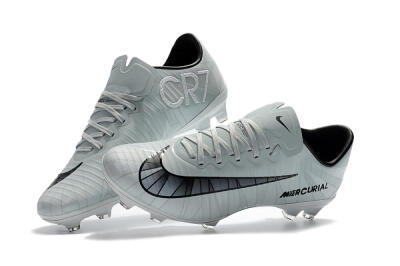 Women's Nike Mercurial Vapor 11 FG Firm Ground Low-Tops Football Boots - White/Black/Blue