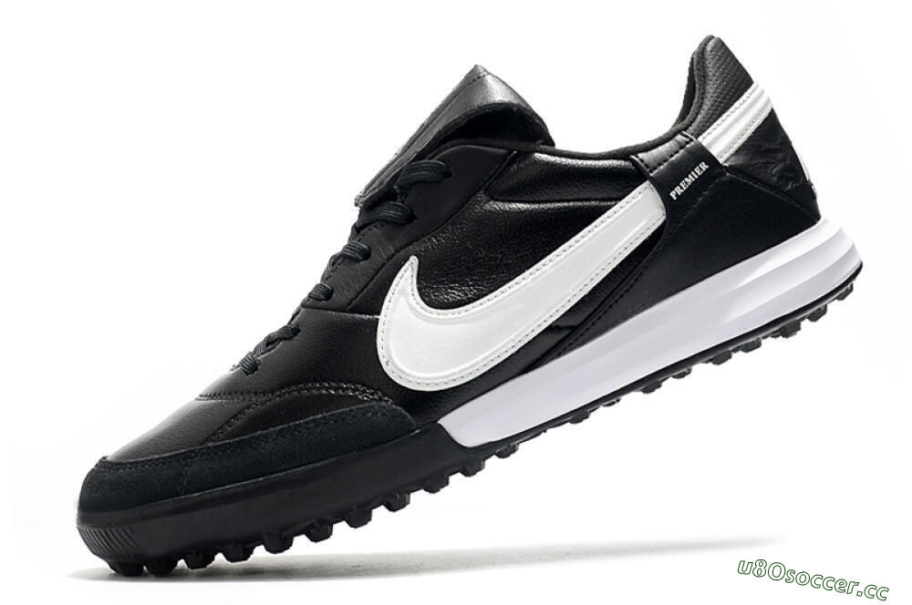 Men's Nike The Premier 3 TF Artificial Turf Low-Tops Football Shoes - Black/White 5