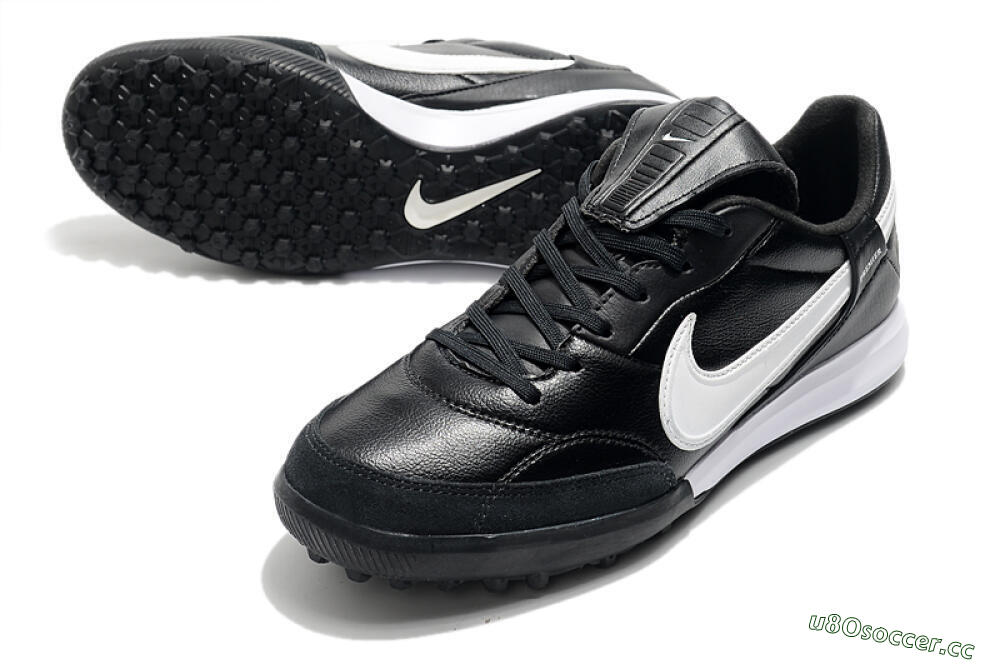 Men's Nike The Premier 3 TF Artificial Turf Low-Tops Football Shoes - Black/White 3