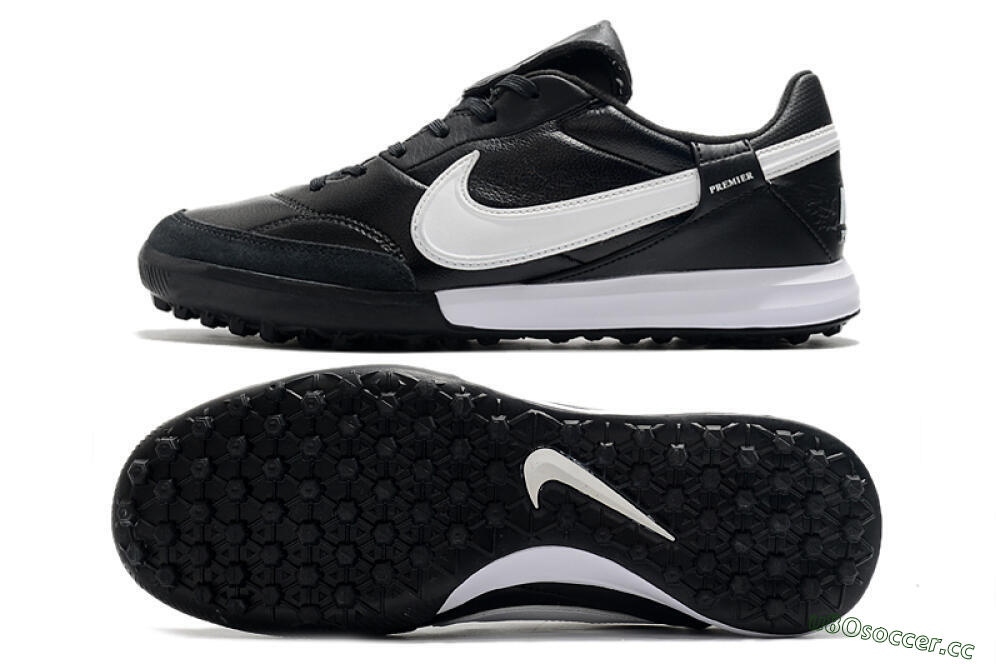 Men's Nike The Premier 3 TF Artificial Turf Low-Tops Football Shoes - Black/White 1