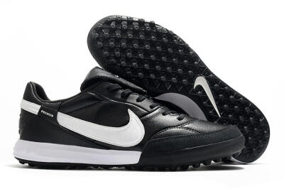 Men's Nike The Premier 3 TF Artificial Turf Low-Tops Football Shoes - Black/White